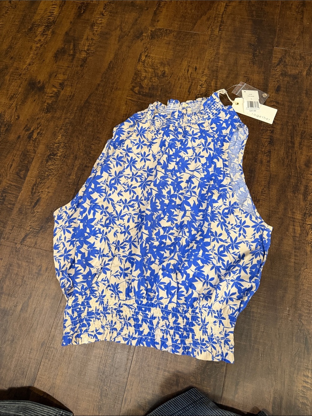 By Together Blue floral tank